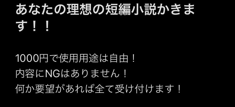 ネット小説家があなたの望む短編小説を書きます 内容にNGなし！3000文字を目安に書きます！ イメージ1