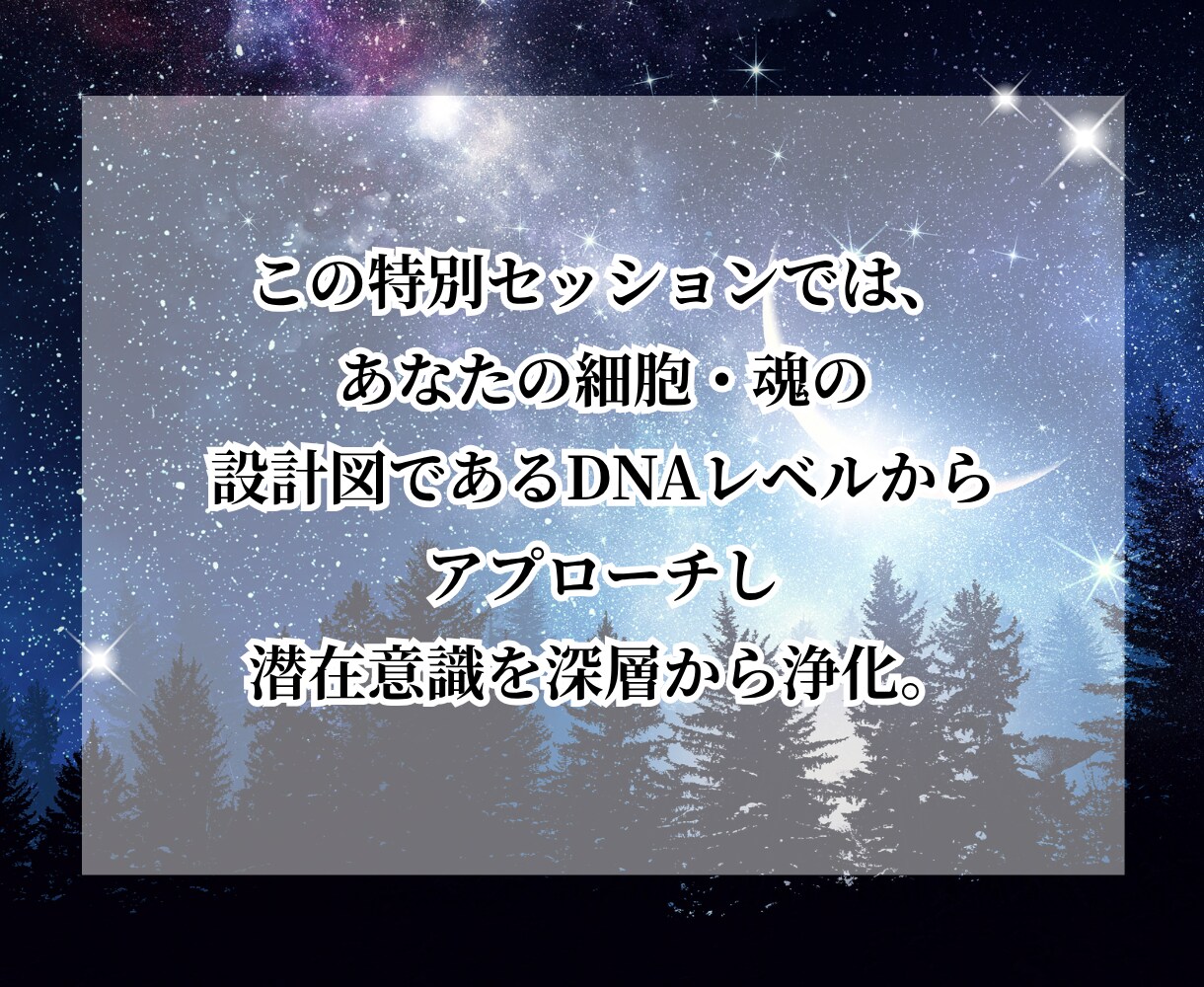 特別セッション／DNAレベルで魂を覚醒させます 潜在意識を深層浄化しハイヤーセルフと完全統合へ導きます イメージ2