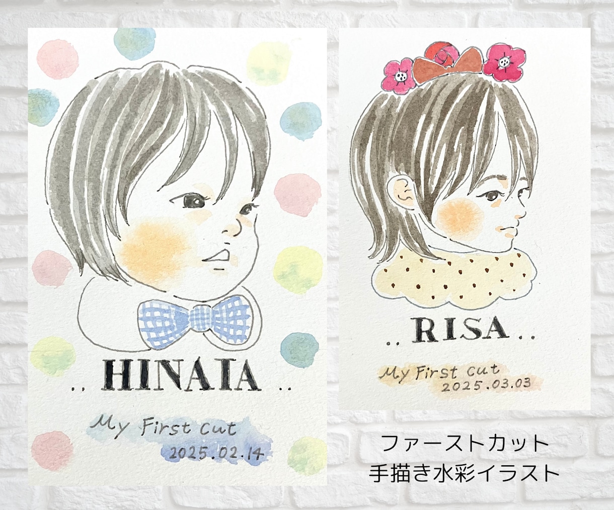 似顔絵のファーストカットアート描きます お子さんの素敵な表情をアートに イメージ1