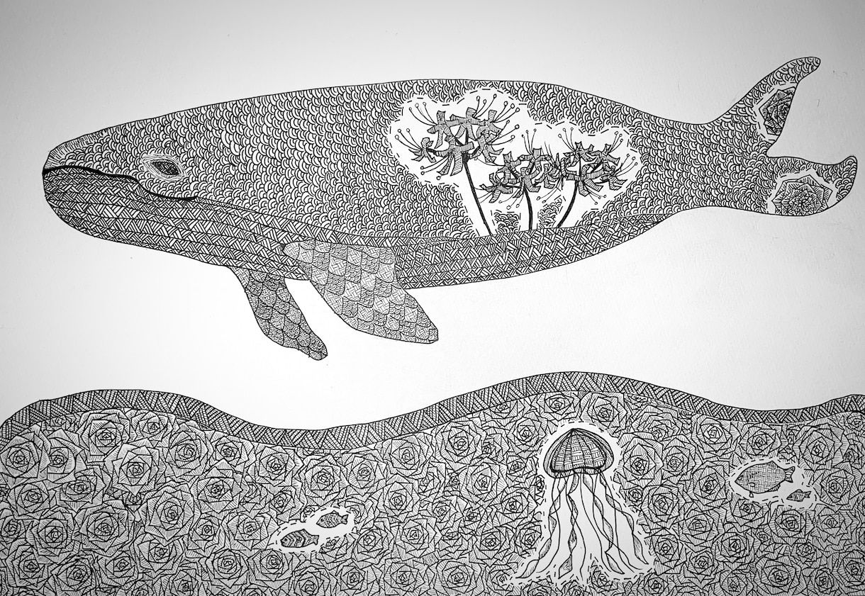 緻密な線画で動物と植物を描きます 一筆一筆に込めた繊細な線画、唯一無二のアートとして仕上げます イメージ2
