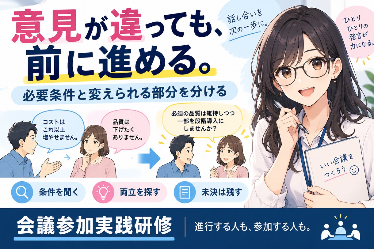 会議ファシリテーション実践研修資料を提供します 会議のずれが見える。次の一言を選べる実践教材です イメージ7