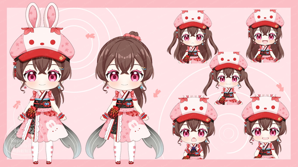 かわいいミニキャラのVTuberを制作します VTuber用キャラクターデザイン、パーツ分け、モデリング イメージ5