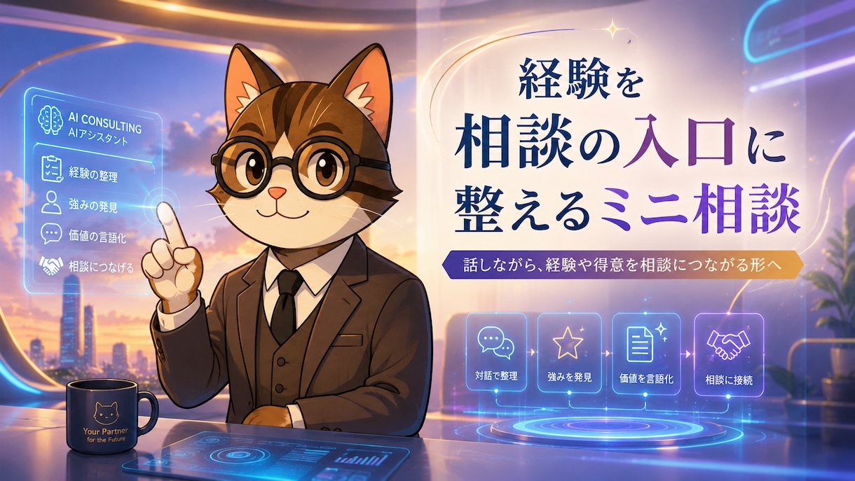 経験を相談の入口に整えるミニ相談をします note・SNS・プロフィールを相談につながる言葉に整えます イメージ3