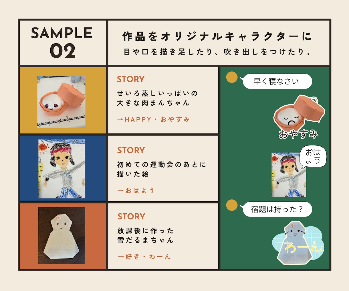 お子さんの作品をLINEスタンプにします 立体工作やお菓子など残しづらい作品を、家族で使える思い出に イメージ7