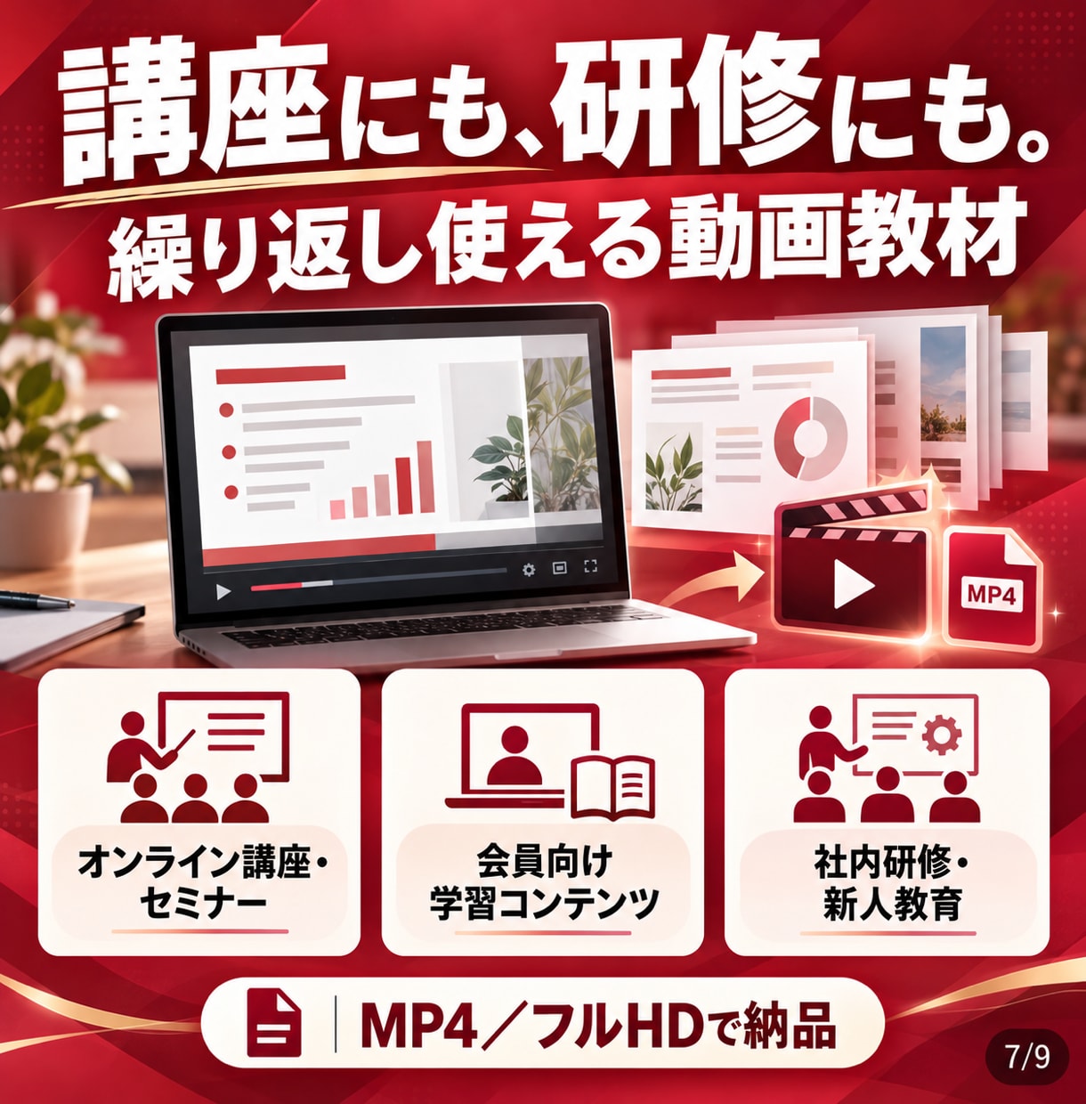 知識や経験を伝えるオンライン動画講座を作ります 台本・スライドから動画まで、講座づくりをまとめてお任せ イメージ7