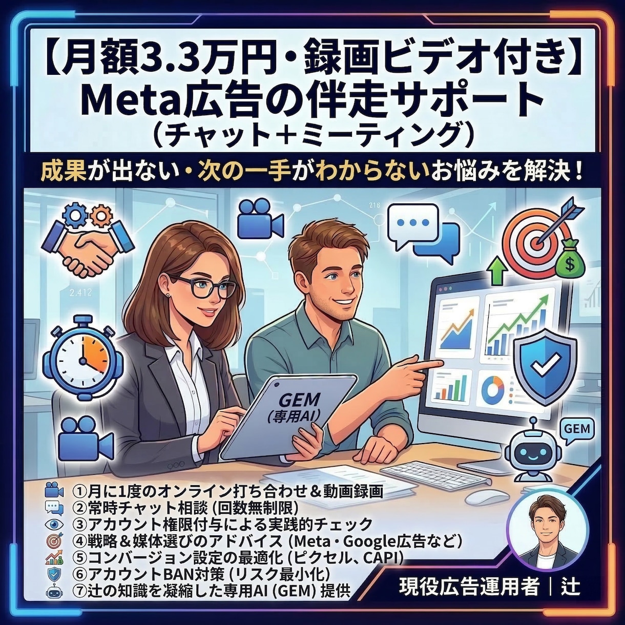 広告伴走サポート（チャット＋ミーティング）します Instagram、Facebookの広告改善サポート イメージ1