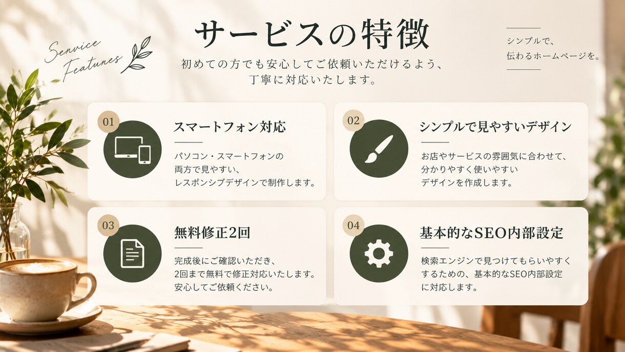 店舗やサービス向けのホームページを作成します あなたのお店やサービスの魅力を、Webでカタチにします！ イメージ4