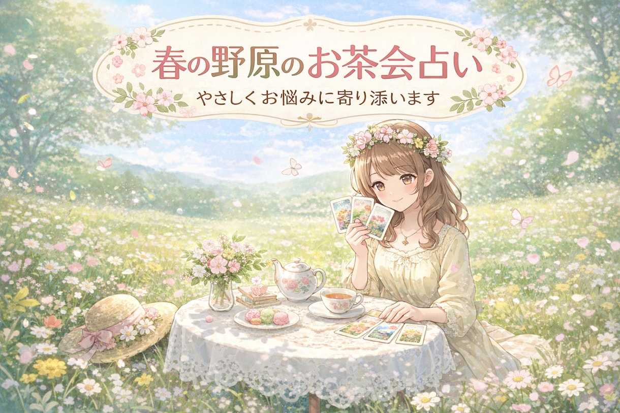春の野原でお茶会するように優しく占います 誰にも言えない悩みを安心して話せる場所です イメージ1