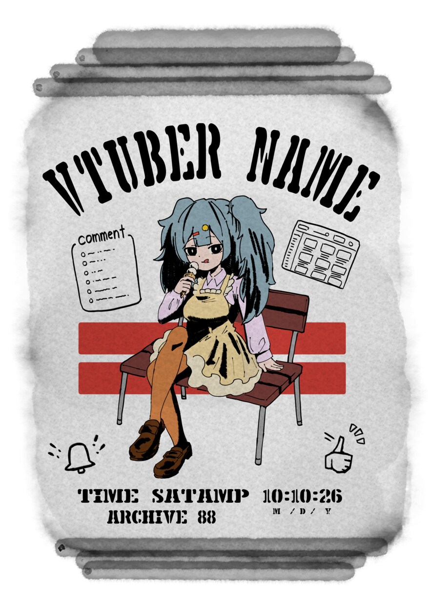 欧米風なVtuberグッズデザインを描きます Vtuberらしさがありつつ、男女ともに使いやすくオシャレに イメージ3