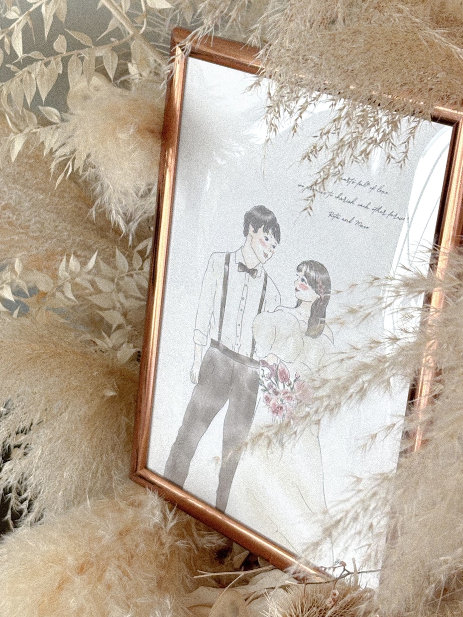 ウェディングイラストお描きします ~結婚式を彩る~ウェルカムボード/サンキュータグ／席札 イメージ4