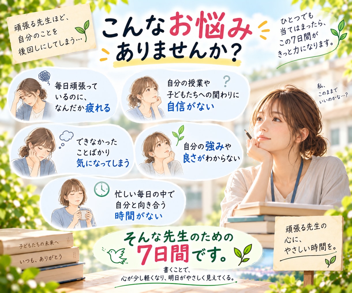 先生の強みを見つけ生かすジャーナリングを支援します 自分の心の声に耳を傾け、貴方らしく輝くための7日間伴走ワーク イメージ2