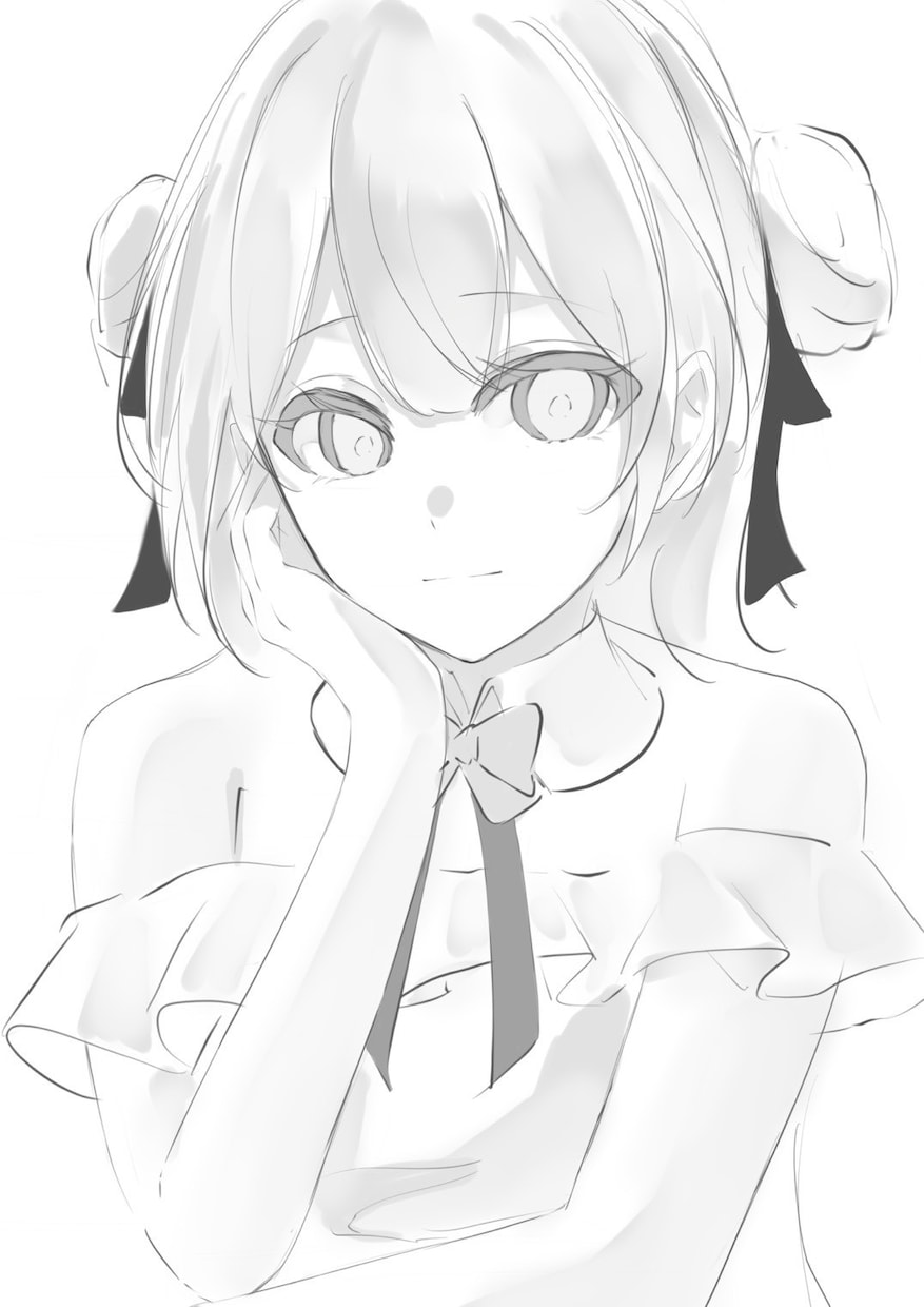 イラスト描きます 白黒でバストアップイラスト描きます イメージ3