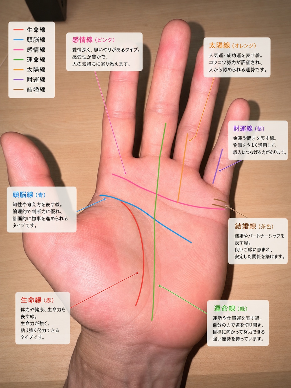 手相占い|両手の写真であなたの運勢占います 生命線・運命線・愛情線…あなたの手が語る本当の姿 イメージ3