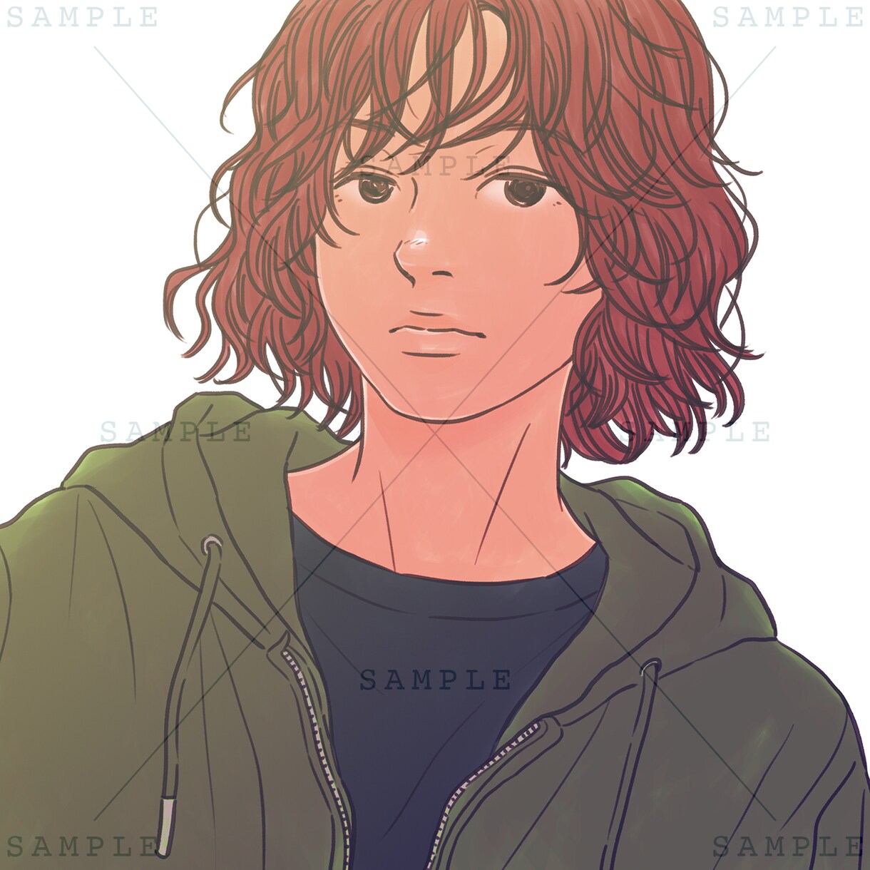 アンニュイ×クールな人物イラストを描きます アイコン・似顔絵・表紙用等お気軽にご相談ください＾＾ イメージ4