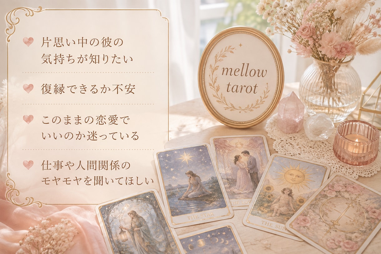 先着5名500円！恋愛・仕事をタロットで鑑定します 30〜40代女性へ。恋愛・仕事の悩みタロットで鑑定します イメージ3
