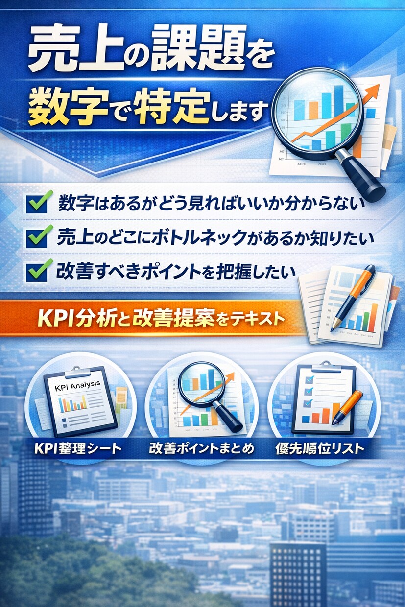 売上の課題を数字で特定します 集客・成約率・単価から改善提案 イメージ1