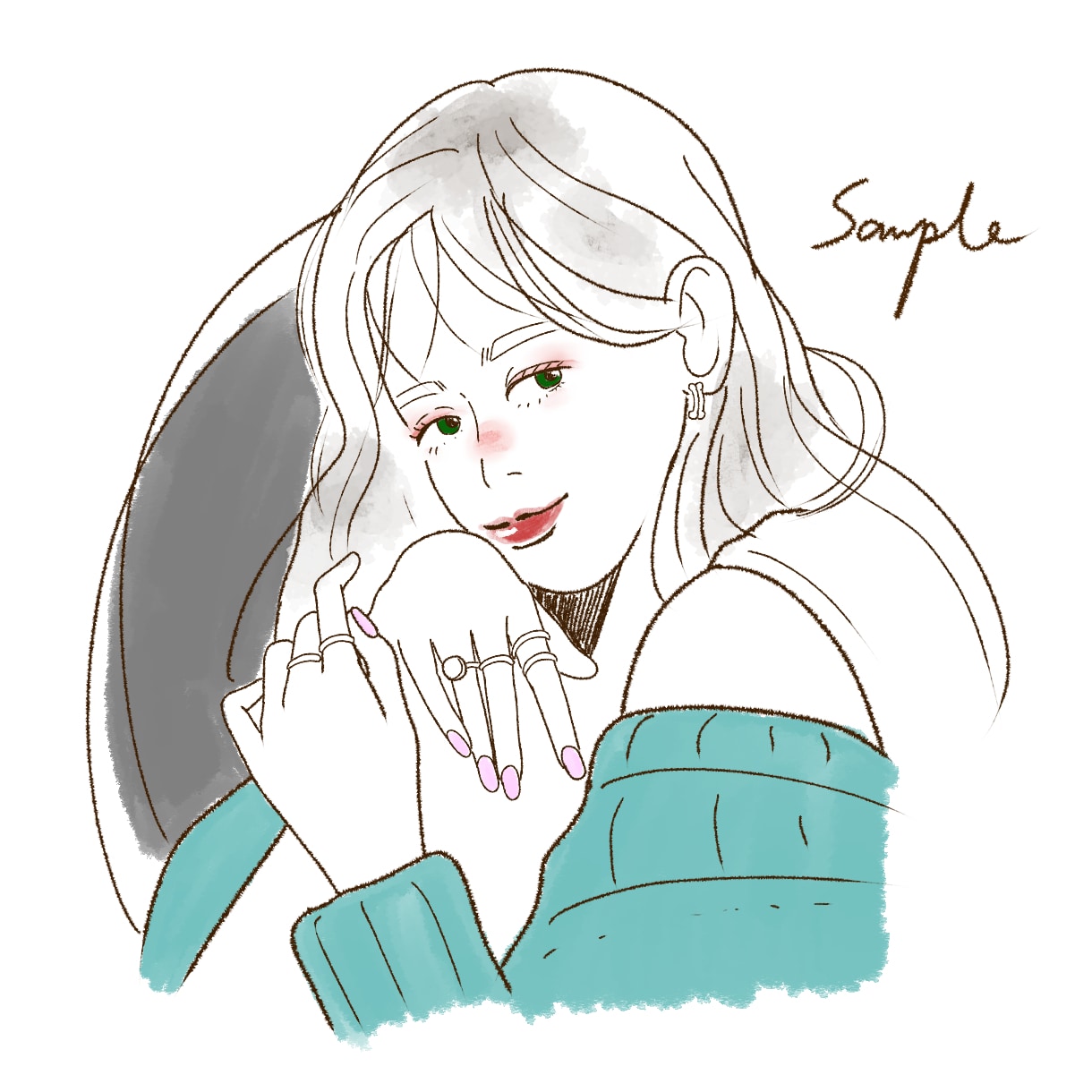 商用利用可！ おしゃれな線画でアイコンを描きます 個性あふれるイラストでSNS・ココナラ・ブログの集客力UP！ イメージ1