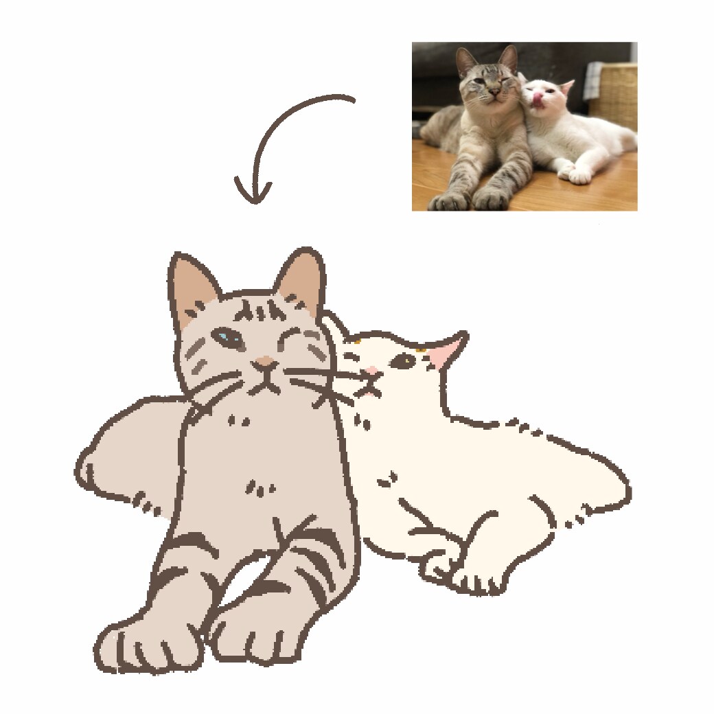 ペットのお写真からシンプルなイラストを描きます シンプルでかわいいイラストを描きます！ イメージ3