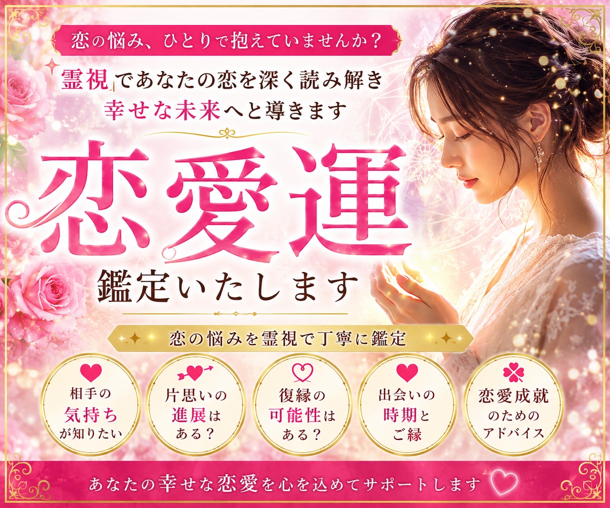 恋愛霊視　気持ち・片思い・復縁・出会い鑑定します 恋愛の悩みを一人で抱えていませんか？ イメージ1