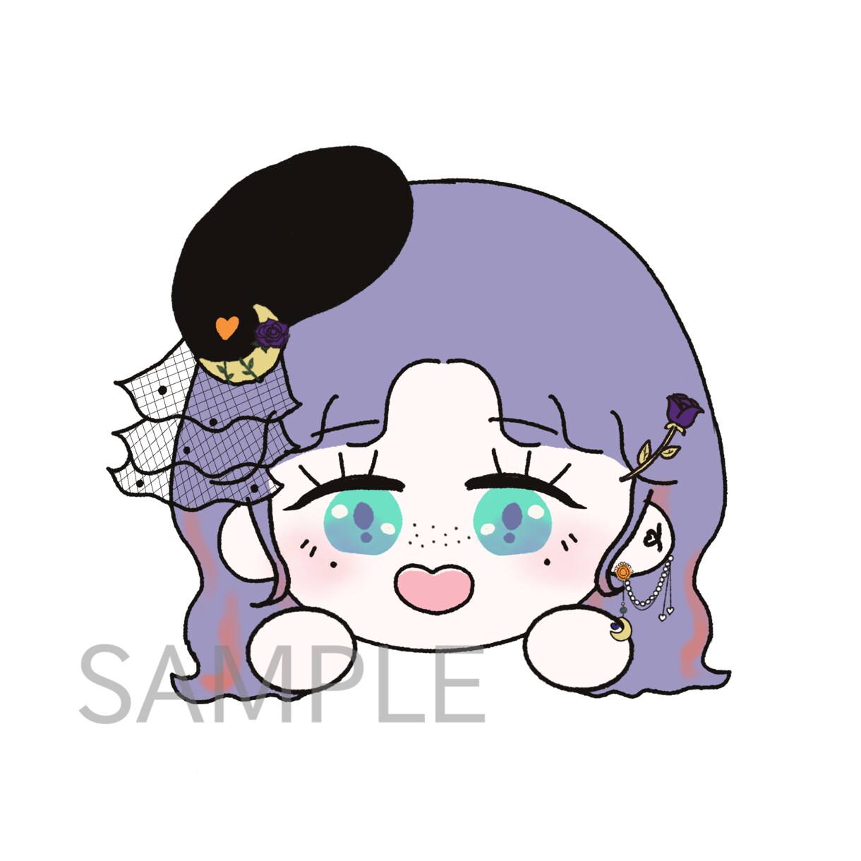 Vtuber等々、ミニキャラお描きします 上半身までのミニキャラ︎、デフォルメイラスト︎☺︎ イメージ1