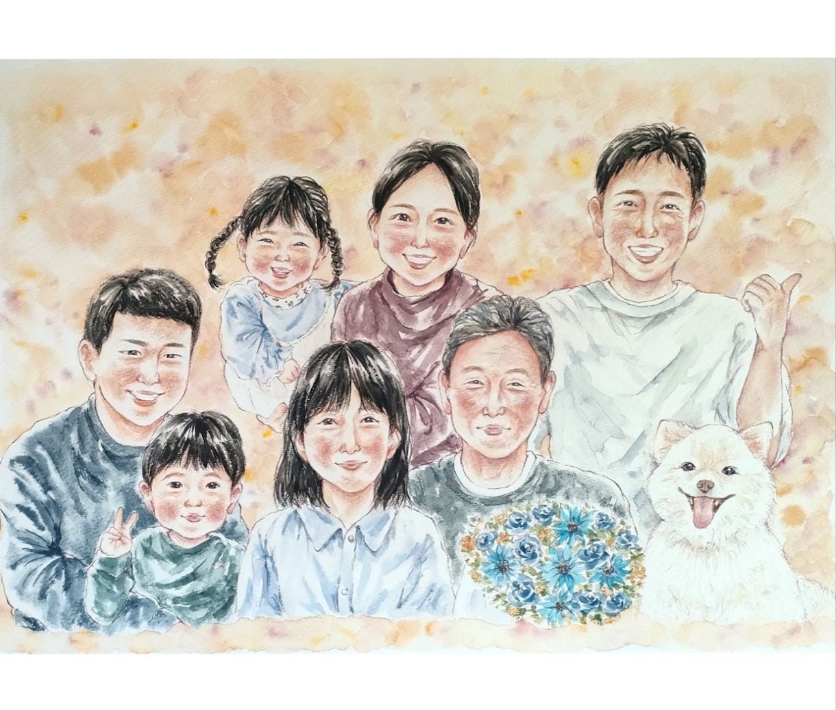大人数6名様〜温かい水彩の似顔絵をお描きします お祝いや記念日に！世界に一つだけのプレゼント☆ イメージ3