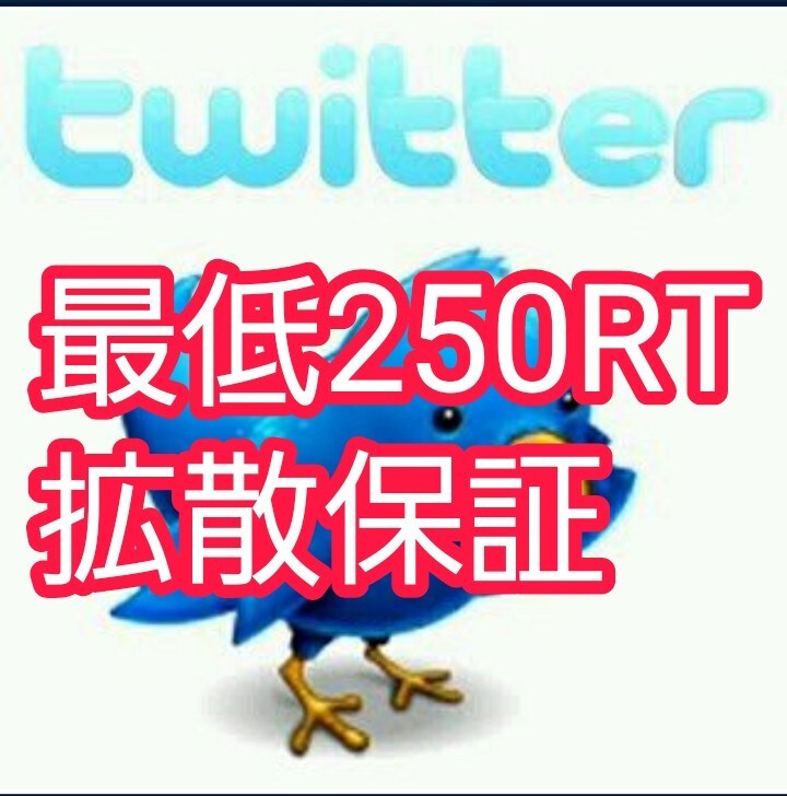 あなたのツイート最低250RT以上保証します あなたのツイート最低250RTになる迄保証するサービスです。 イメージ1
