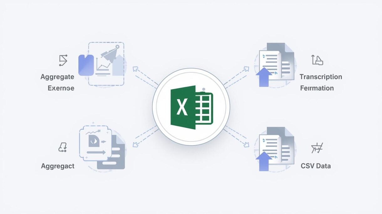 集計・転記・CSV整形をボタン1つに（VBA）ます 毎月のExcel手作業を、最短3日で“ボタン1つ”にします。 イメージ2