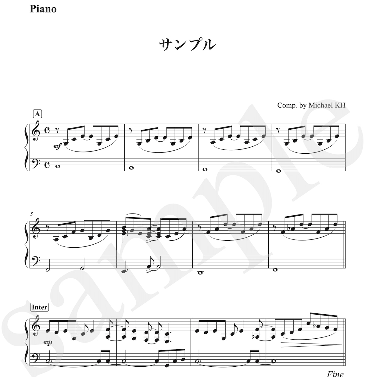 移調譜、採譜、浄書など、様々な譜面を作ります 10年以上のFINALEの経験を生かして綺麗な譜面を作ります イメージ2