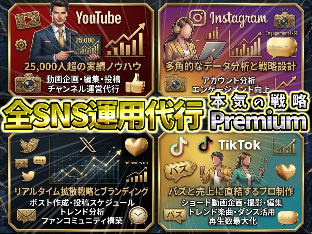 全SNS運用代行コンサルタント承ります 売上を創る「まるっとお任せSNS運営」 イメージ1