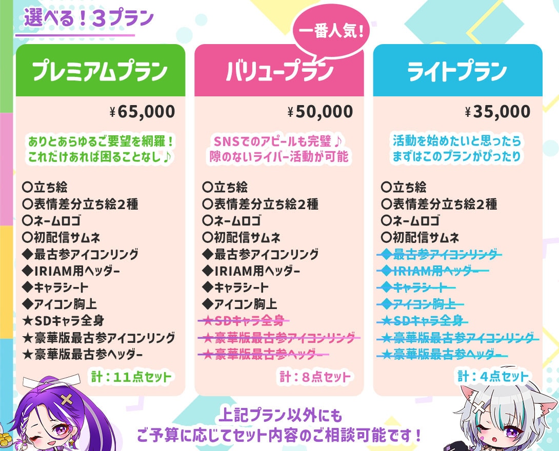 商用利用料込！高品質な配信スタートセット作成します ロゴまで全部揃うIRIAMスターターセット♪Live2Dも イメージ2