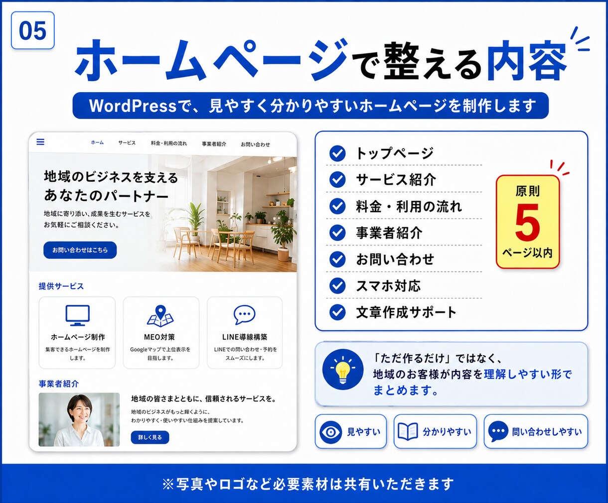 地域集客のHP・MEO・LINE導線を構築します HP・MEO・公式LINEをまとめて構築します イメージ5