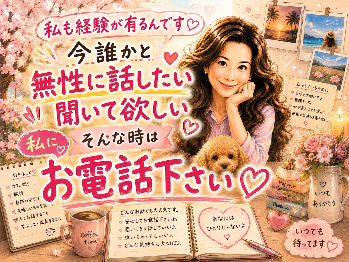 今すぐ誰かと話したいあなたへ何でも聞きます 話すだけで、ちょっと心が軽くなる時間を一緒に過ごしませんか？ イメージ1
