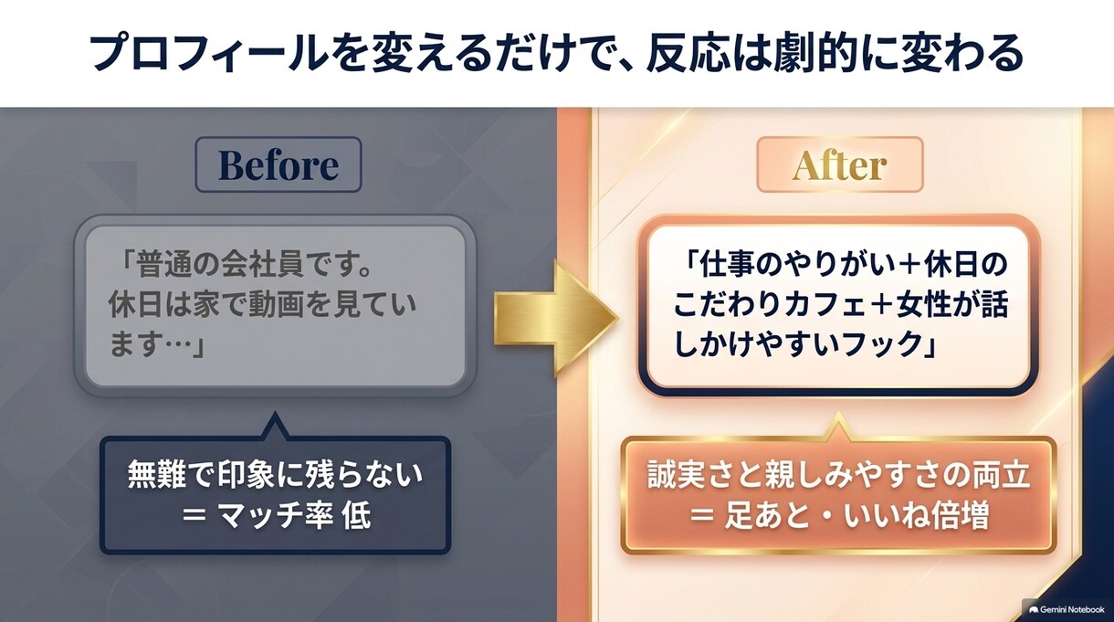 マッチ数を増やすプロフ作成代行します マッチ数を増やすプロフ作成代行 イメージ6