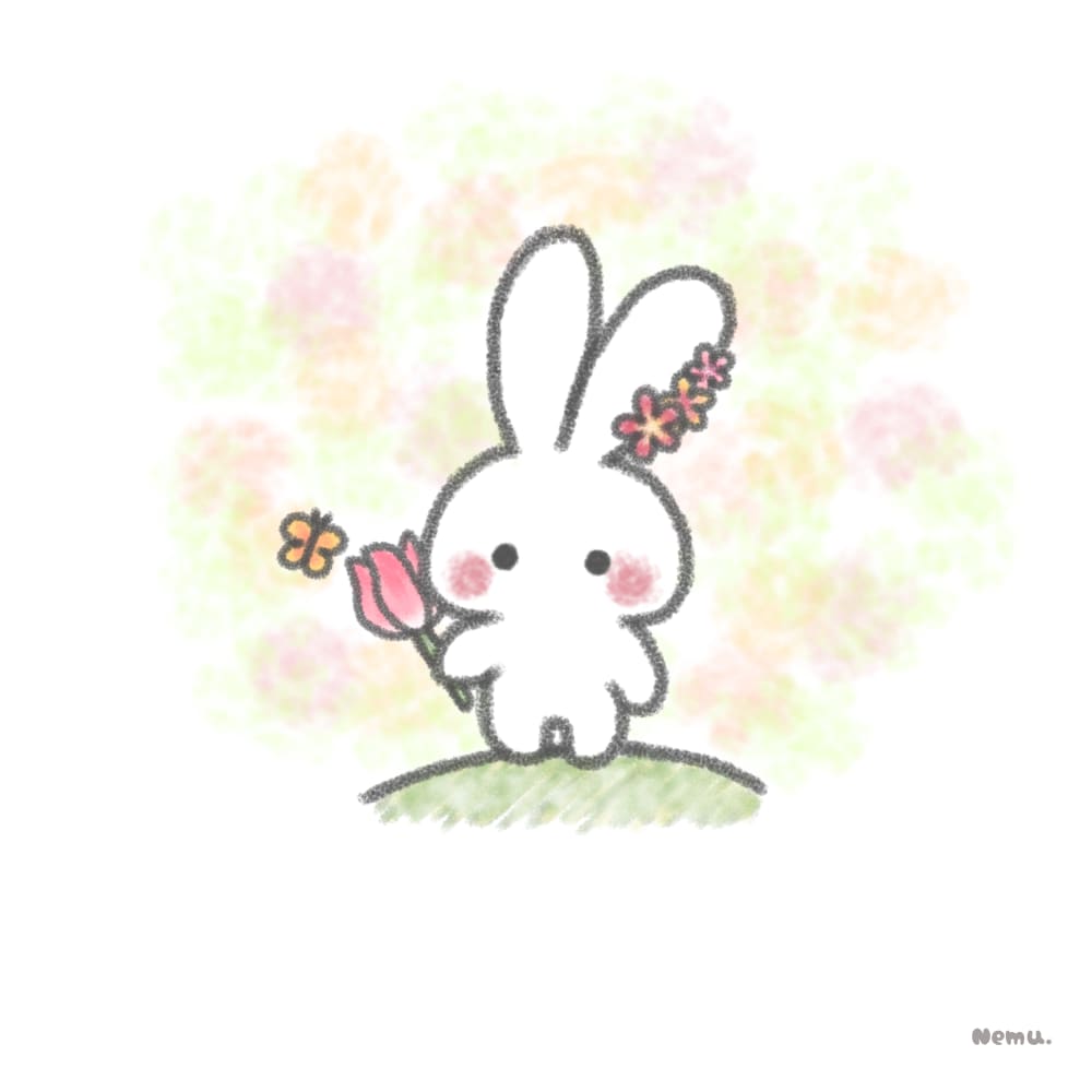 かわいいうさぎイラストを作成します うさぎ×お花、うさぎ×食べ物など、うさぎ中心にテーマは色々！ イメージ1