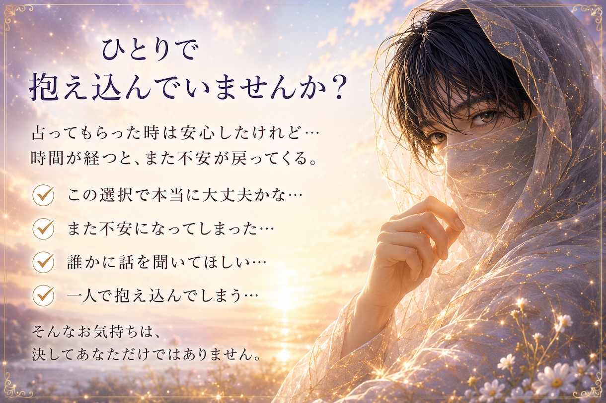 霊視鑑定｜あなたのお悩みを14日間サポートします 恋愛・人間関係・仕事…一人だと不安なあなたに寄り添います イメージ2