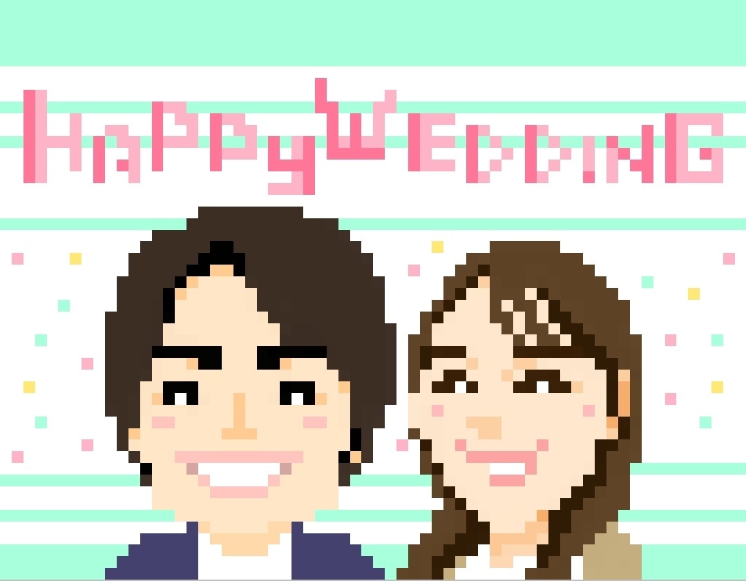 カップル似顔絵★お描きします ウェルカムボードや記念日に♪ドレスへの変更&ペット一緒OK！ イメージ3