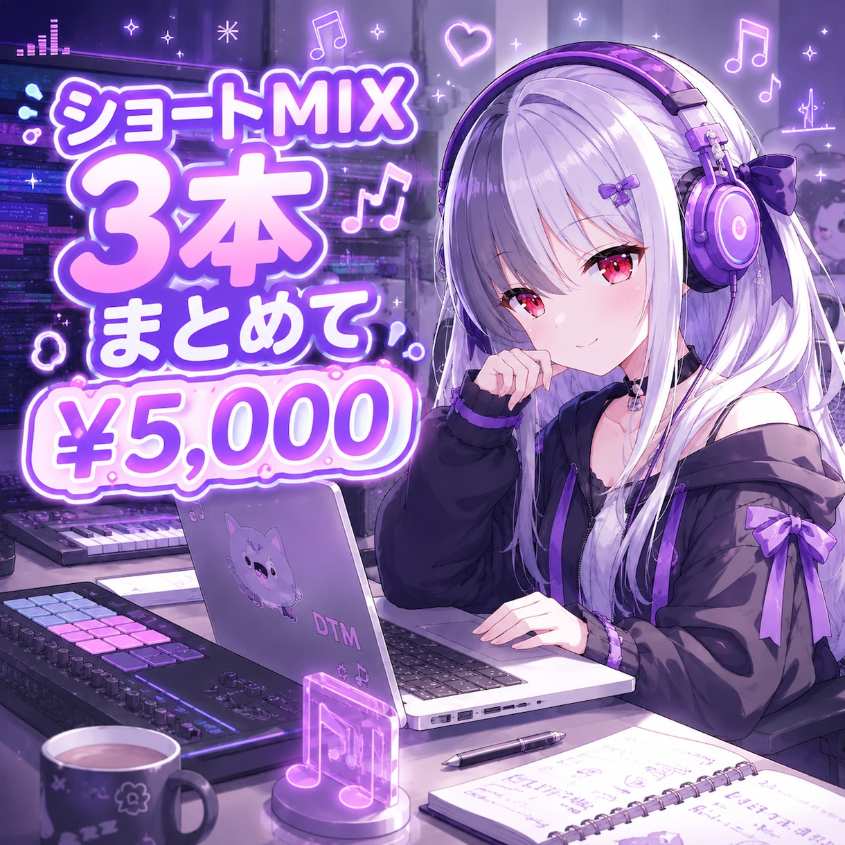 ショートMIX3本まとめて承ります ミックス/ボーカル修正/ハモリ制作 すべて込み イメージ1