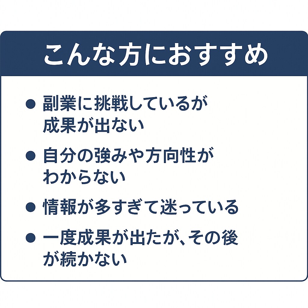 副業が伸びない…その迷い、一緒に整理します 「結果が出ない…」から抜け出す！戦略×リサーチで徹底サポート イメージ5