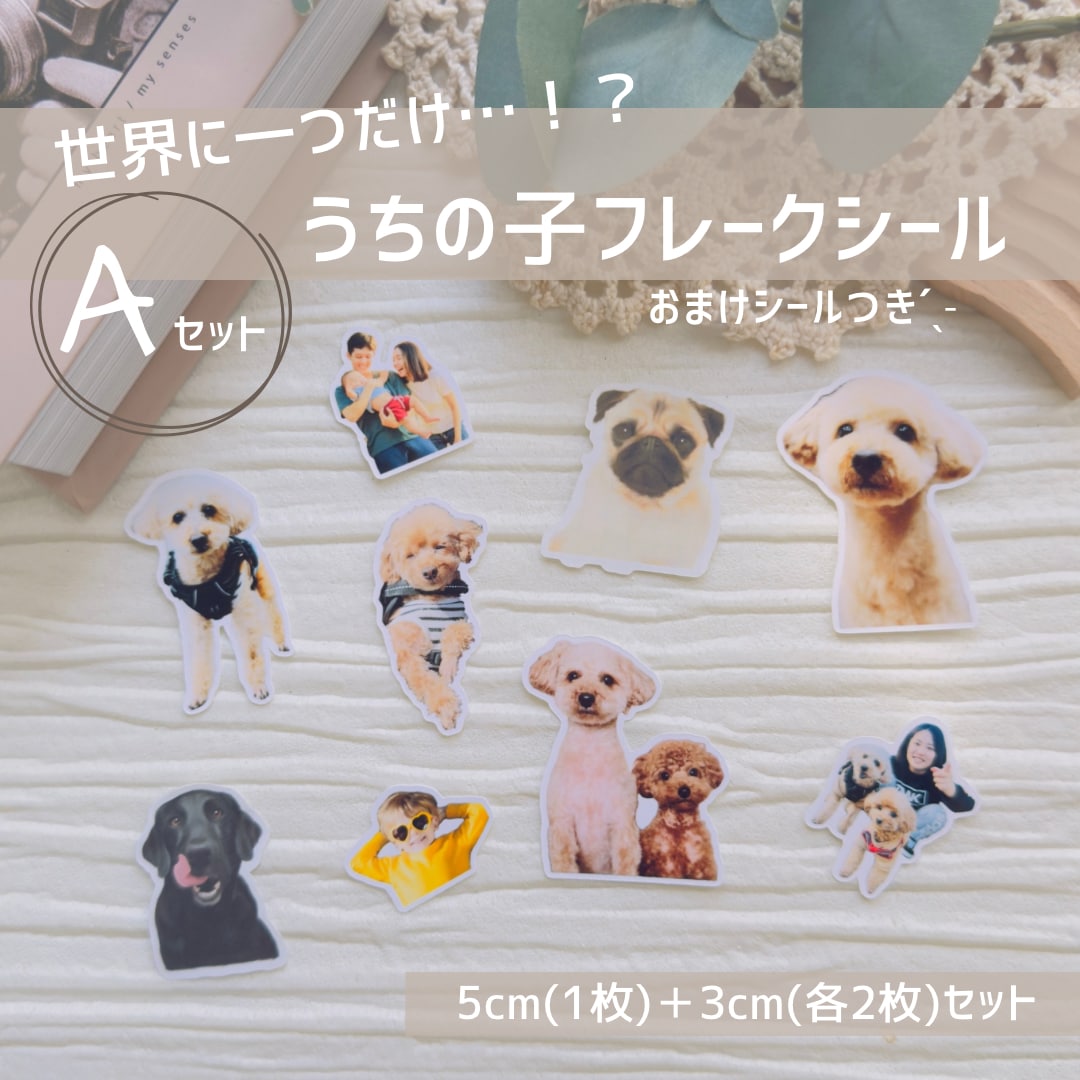 世界に一つだけ！オリジナルフレークシール作ります お写真を送るだけ！大切なご家族がシールになっていつも側に。 イメージ1