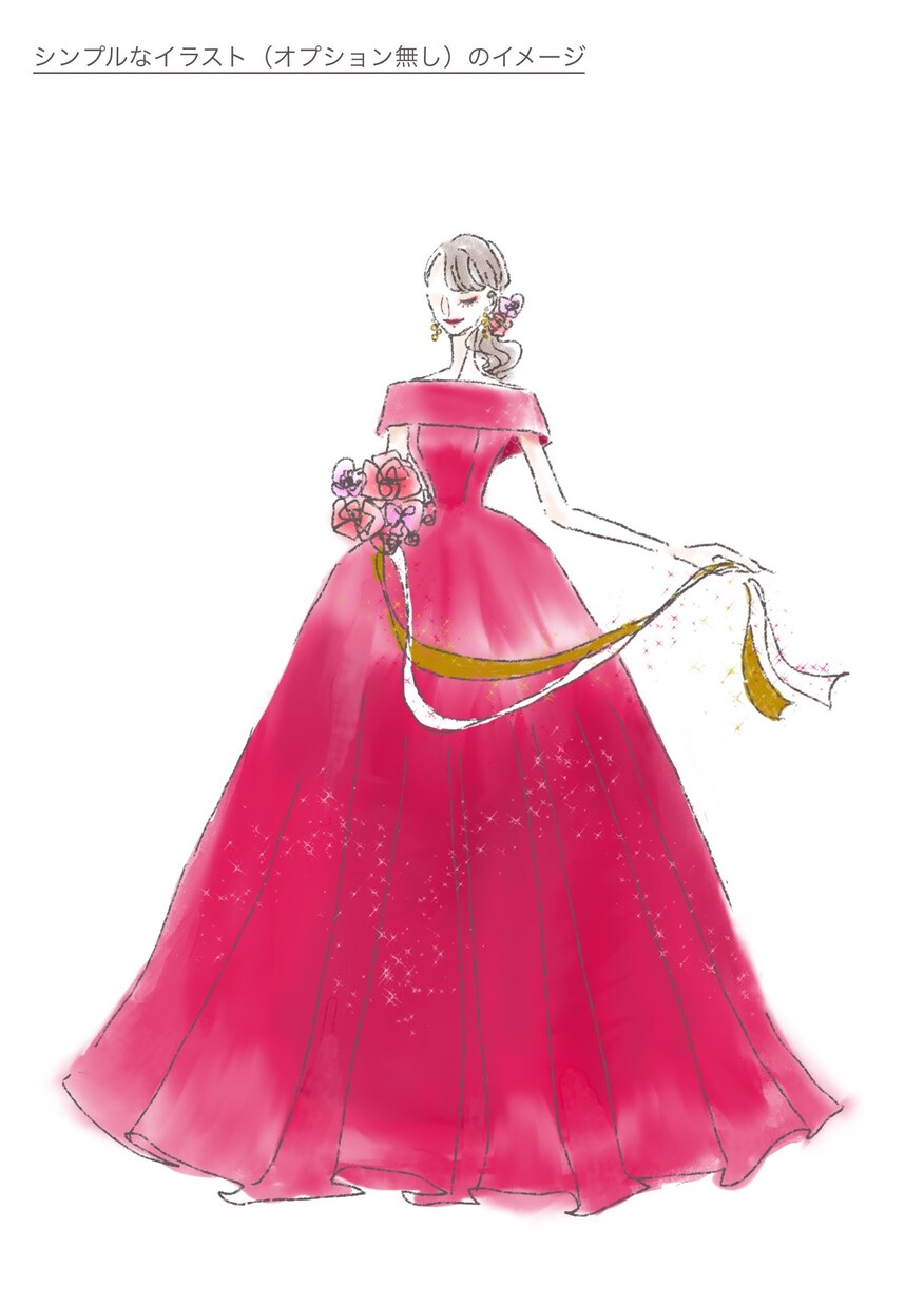 お洒落なウェルカムボード用イラストを描きます ファッションイラスト&デザインでこだわりの結婚式を彩ります イメージ6