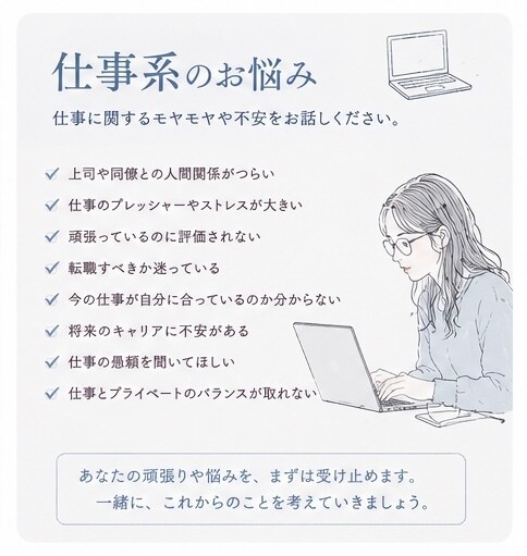 誰にも言えない悩み、あなたの味方になります 愚痴・悩み・不安、何でもお話しください イメージ3