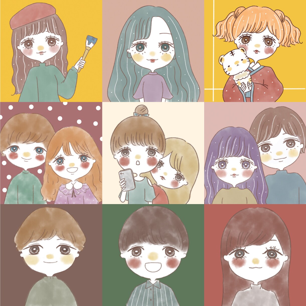 商用ブログOK！可愛いアイコンイラスト作成します レトロポップで個性的なゆめかわイラスト♪SNSやブログに◎ イメージ3