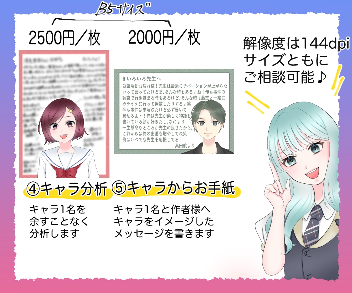 貴方の一次創作作品（小説等）のファンアート描きます 【2名様限定価格】web小説挿絵キャラ紹介、SNSの宣伝に♪ イメージ4