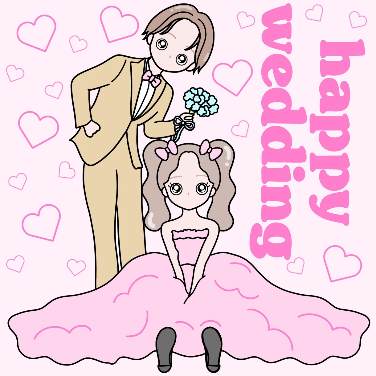 ウェルカムボード.席札.タグ結婚式イラスト描きます 修正無制限◎2人らしさをポップで可愛いイラストにします！ イメージ3