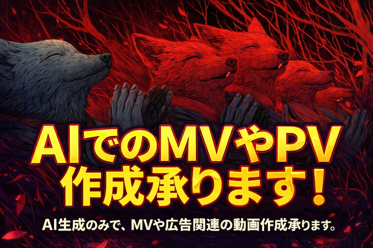 AIで今流行りのMVやPV作成承ります 登録者2800人、最新のAI映像で2026年4月沿ったものを イメージ1