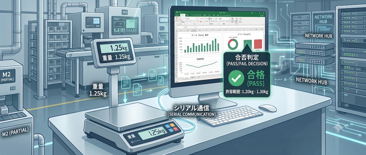 計測器とExcelをシリアル通信で連携します 高額なシステム不要！Excel/Accessを最大活用 イメージ1