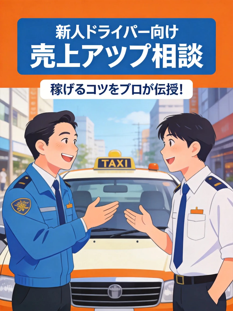 新人タクシードライバー相談のります 新人ドライバー歓迎。売上の上げ方を実体験から解説します。 イメージ1