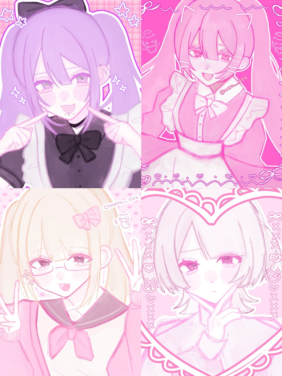 萌え絵お描きします 量産、地雷 さんなどにオススメです(^_  ̫ _^∩)♡ イメージ1