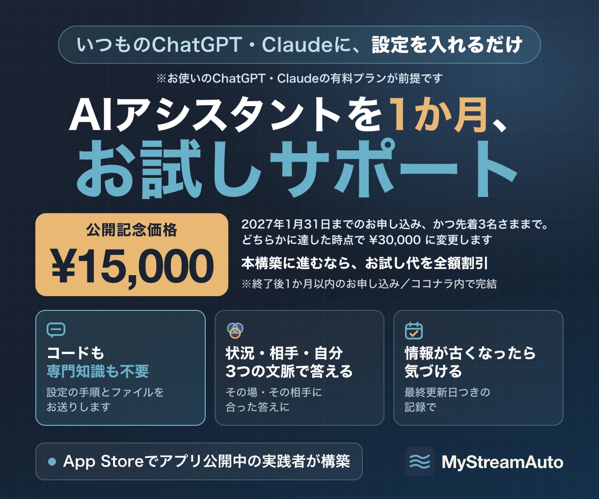 業務を理解するAIを1か月お試しで育てます 本格導入の前に、自分の業務で効くかを低リスクで確認 イメージ1