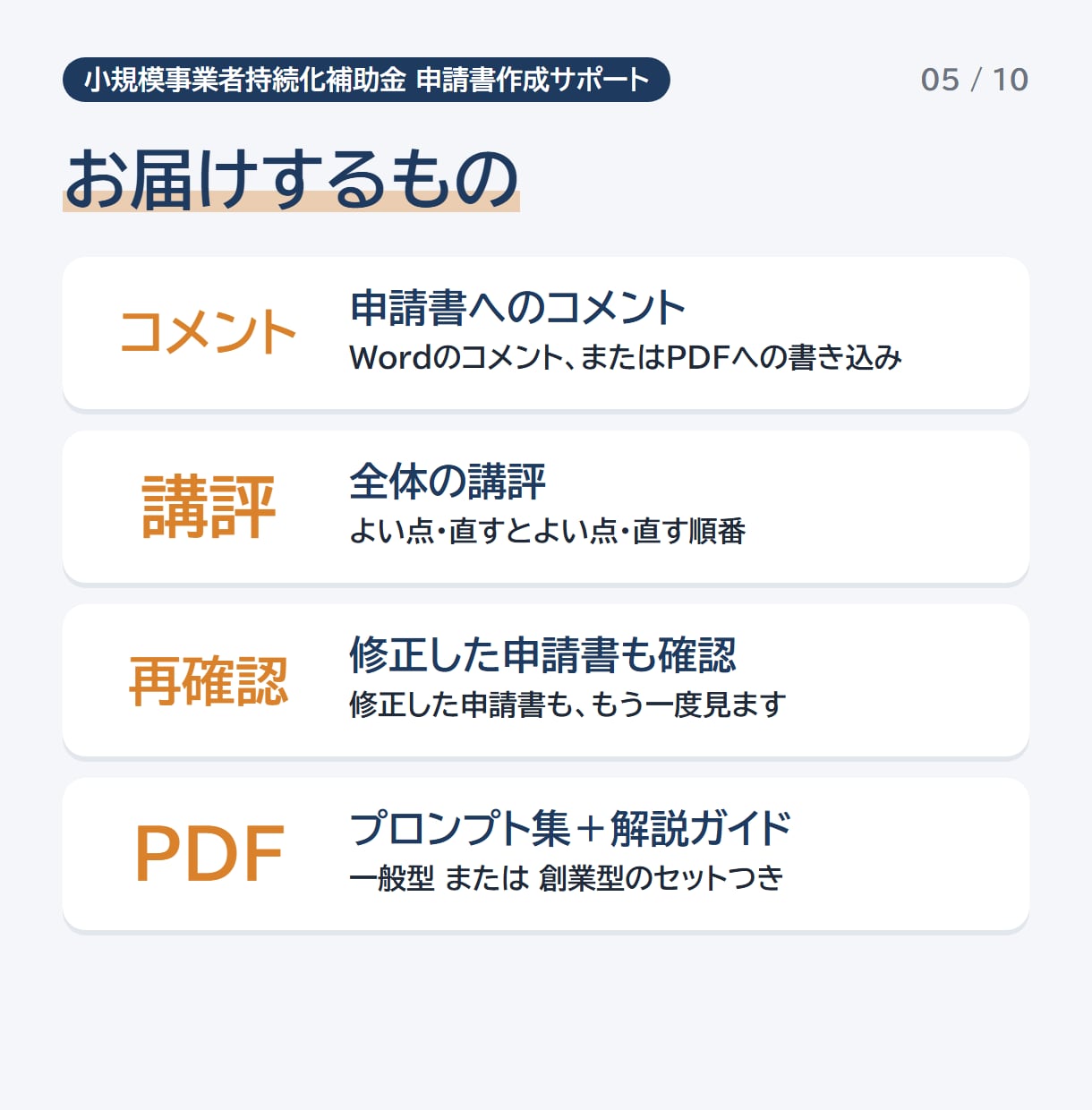 小規模事業者持続化補助金の計画を添削します 経営計画・補助事業計画を添削。AIプロンプト、申請ガイドつき イメージ5